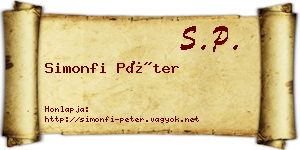 Simonfi Péter névjegykártya