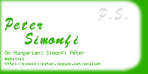 peter simonfi business card
